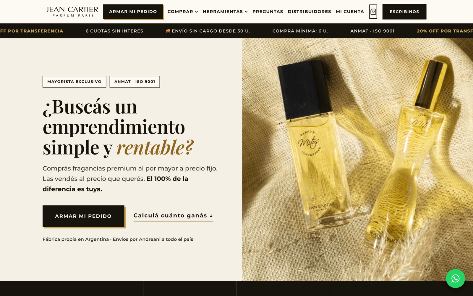 Captura de Jean Cartier Perfumes